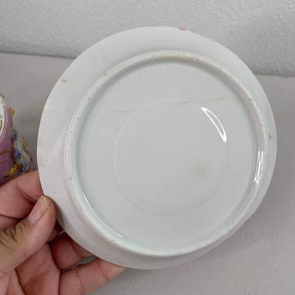 Vintage Mustache Cup and Saucer "A Present" Porcelain Made in Germany - Picture 8 of 11